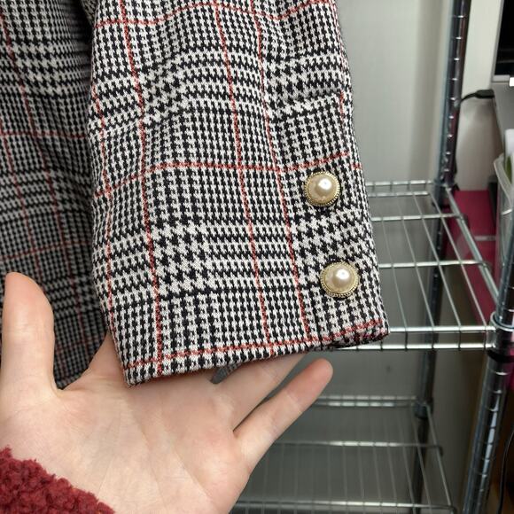 Talbots Houndstooth Plaid Career Blouse Size 1X Old Money Academia Preppy‎ - Picture 8 of 10